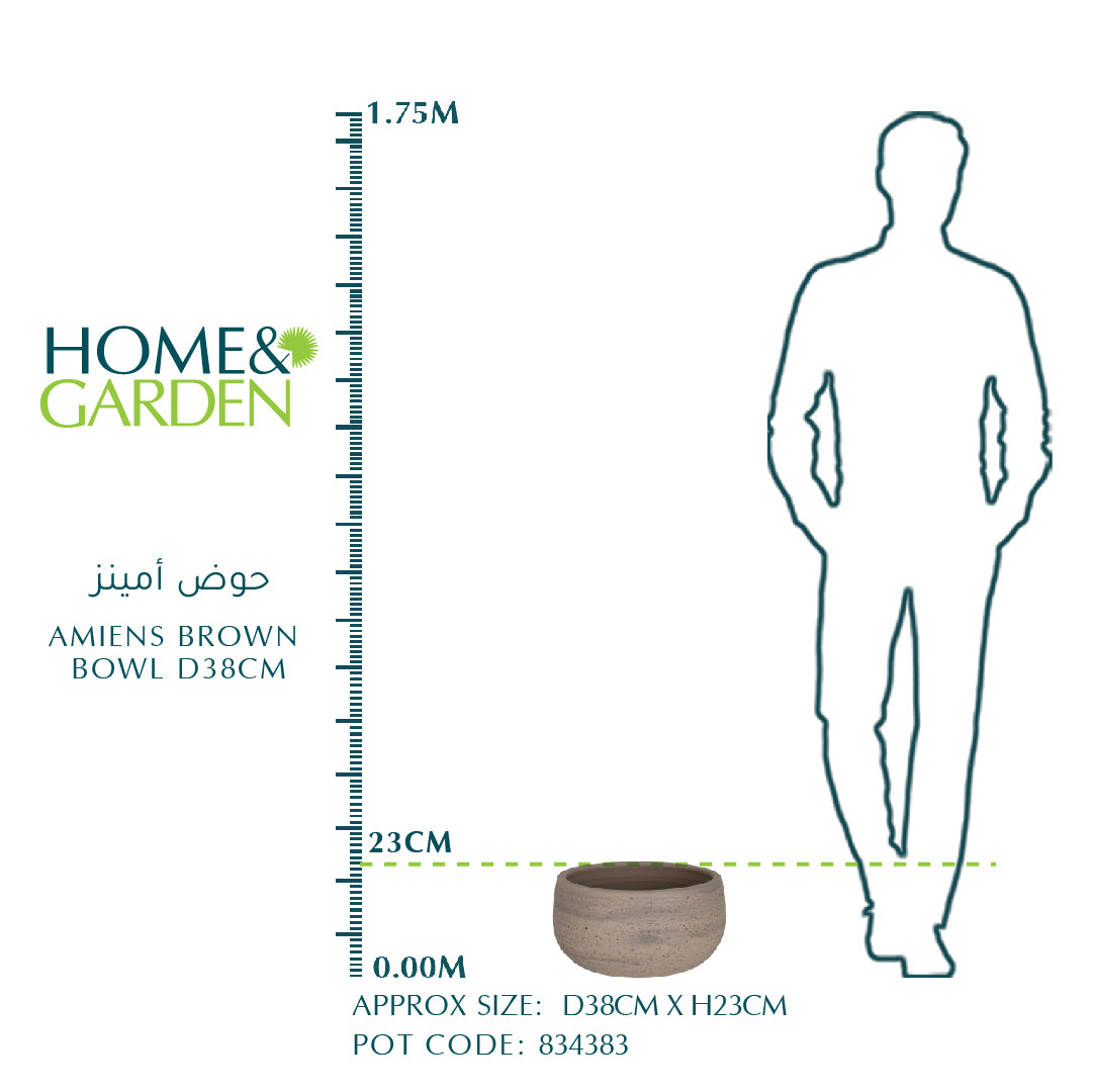 AMIENS BEIGE BOWL PLANTER - حوض سيراميك بيج