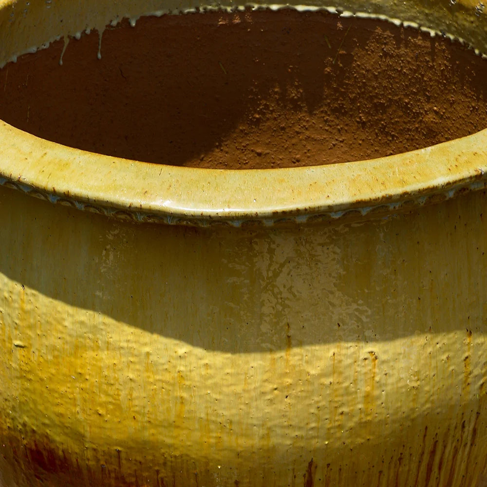 BLEEDING HONEY YELLOW CERAMIC POT D 84 CM