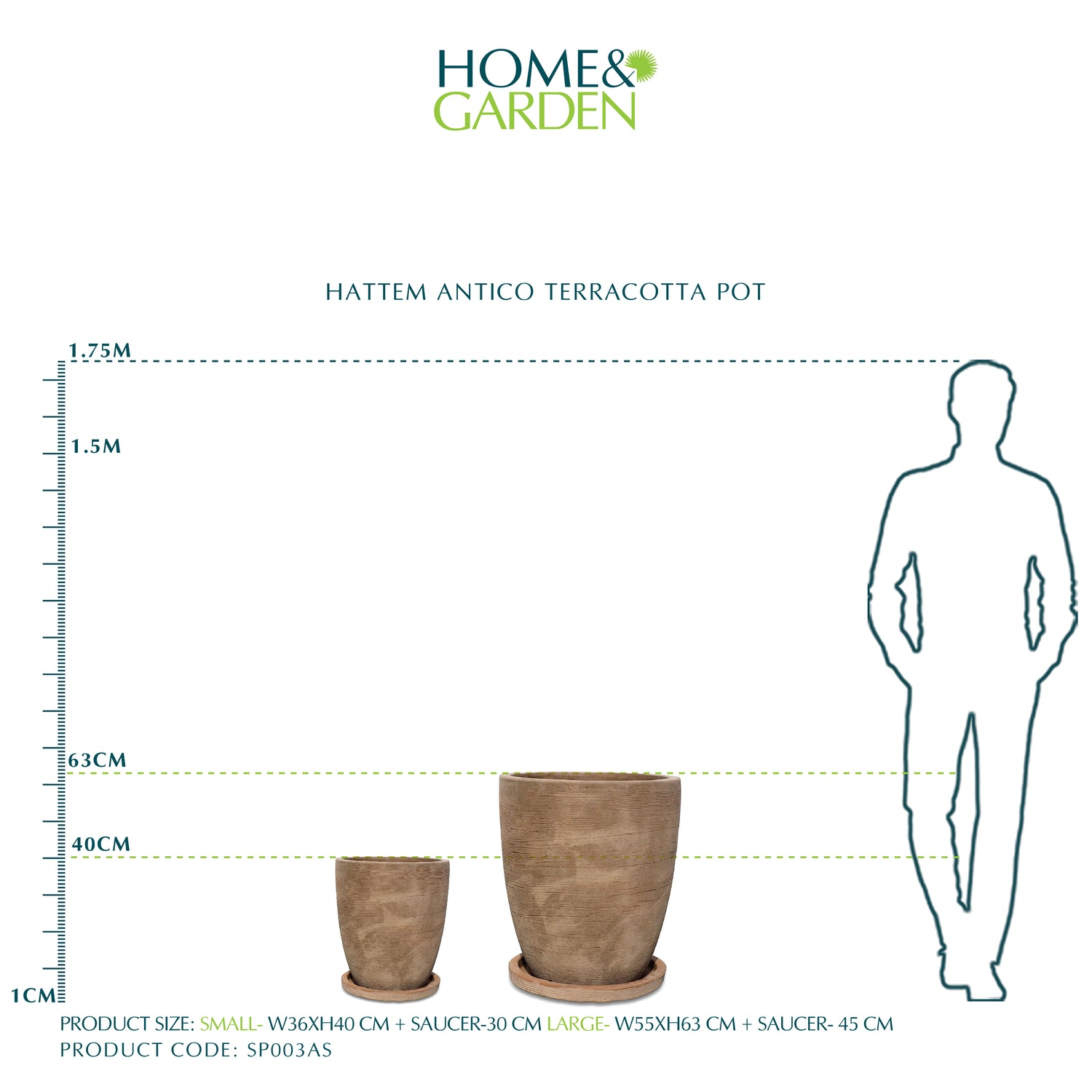 حوض هاتيم أنتيكو تيراكوتا - ارتفاع  63سم