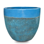 ALTEROSA IRONSTONE AQUA BLUE PLANTER D71cm - حوض ألتروسا