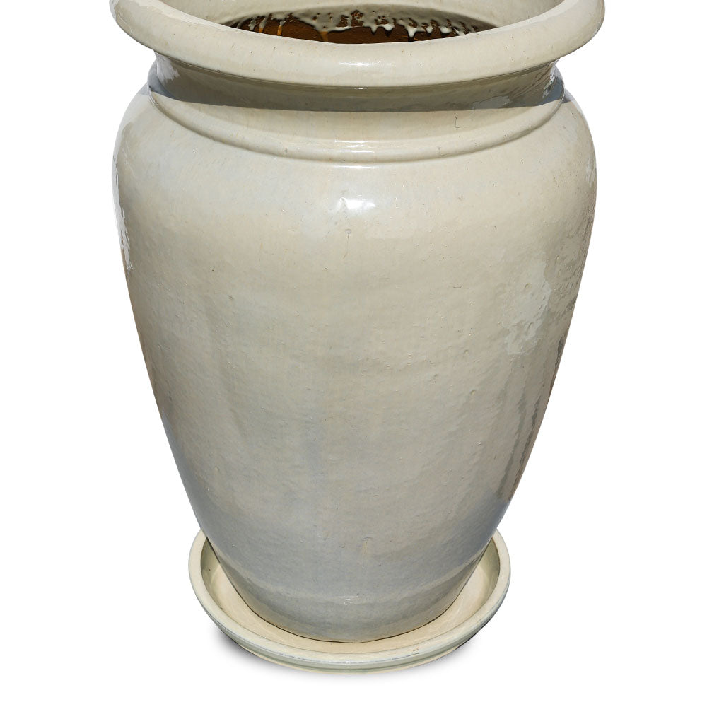 VEENDAM CREAMY WHITE CERAMIC PLANTER