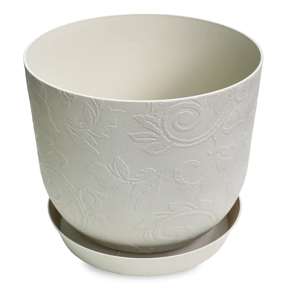 LORIENT WHITE PLASTIC POT D 30 CM - حوض بلاستيك