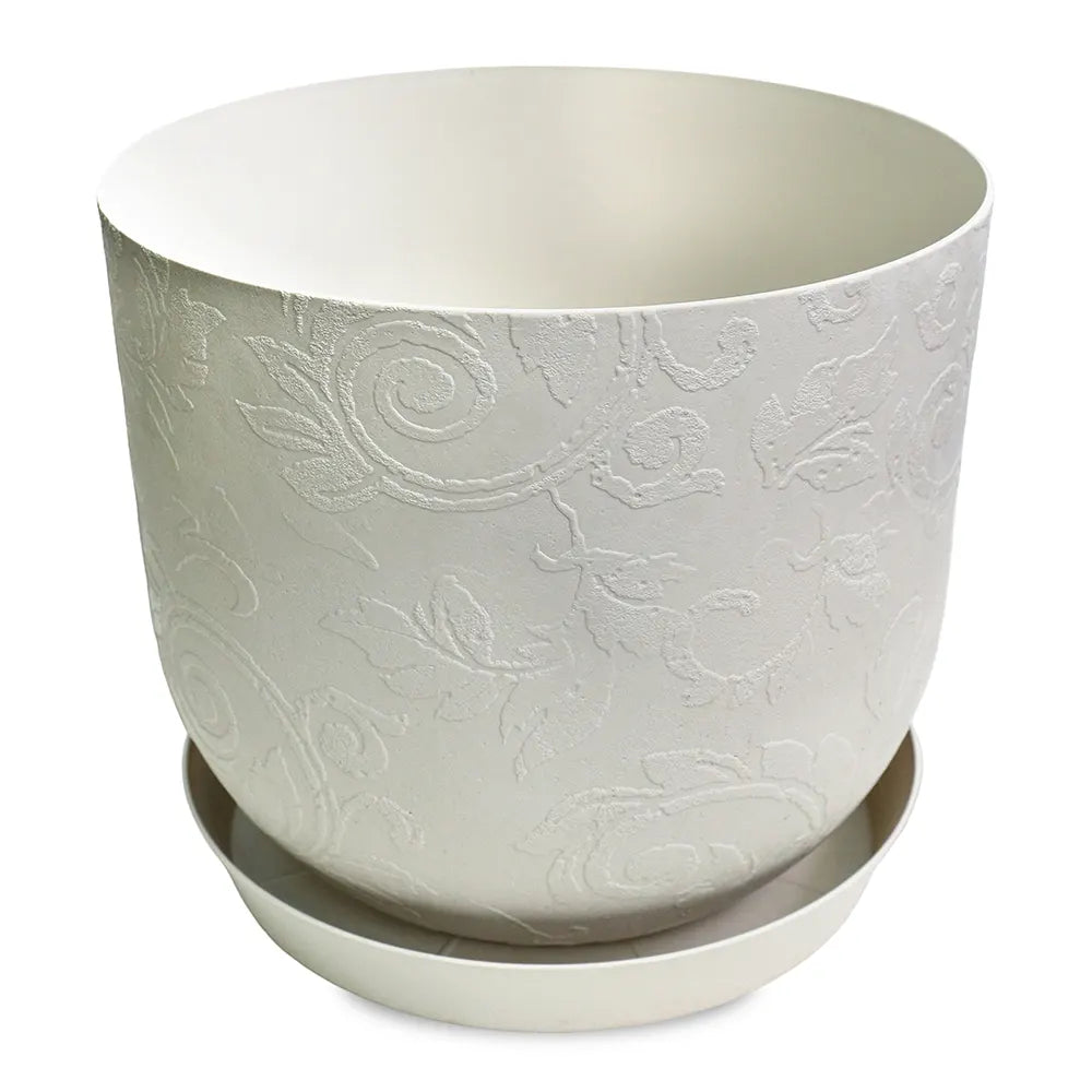 LORIENT WHITE PLASTIC POT D 39 CM - حوض بلاستيك
