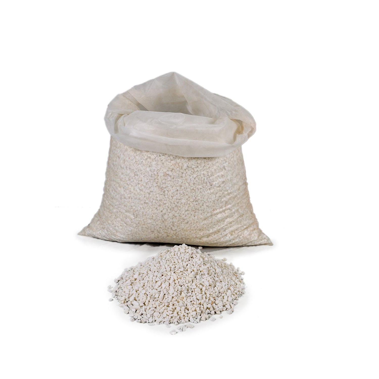 WHITE CHIPPING STONES 3-8MM 8-13MM 25KGS - حصى بيضاء مقاس ٣-٨ مم و ٨-١٣ مم ٢٥ كجم