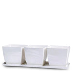 SANTIAGO TRIO PLASTIC POT 35CM WHITE حوض ثلاثي بلاستيك