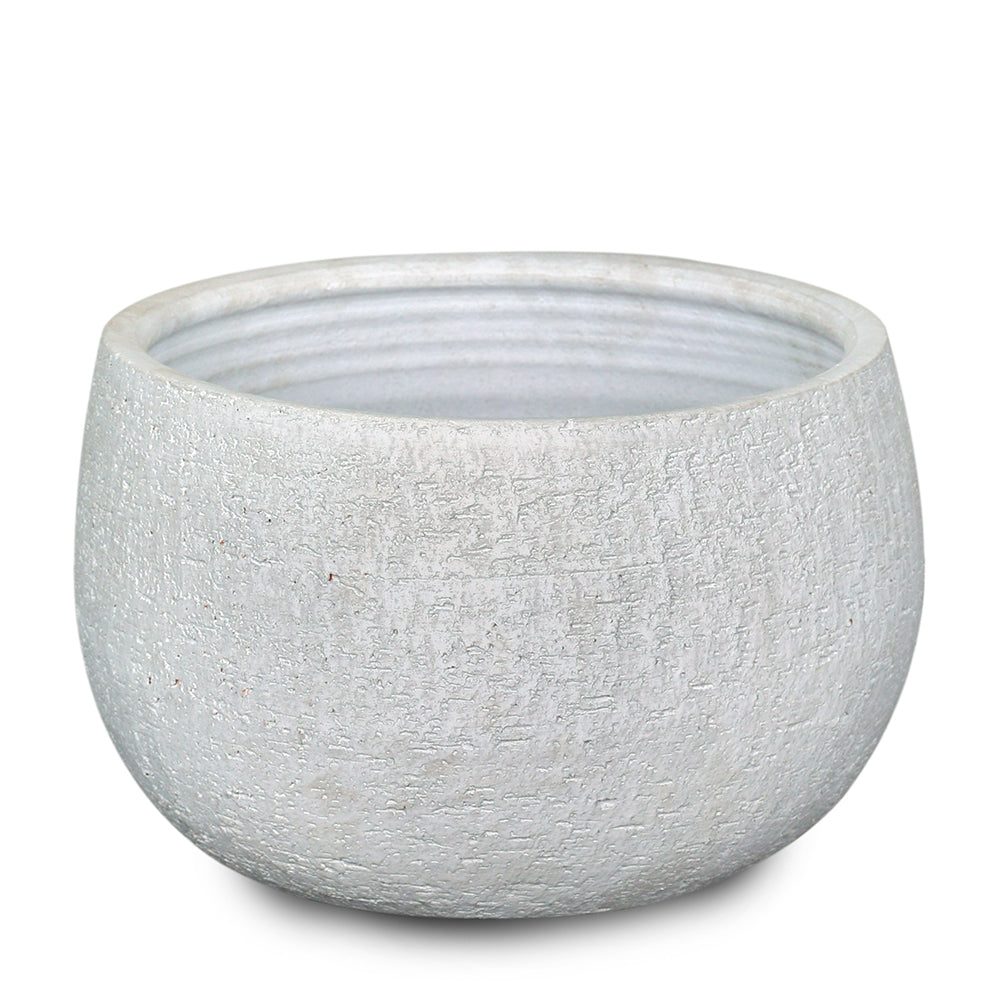 AMIENS WHITE BOWL PLANTER - حوض سيراميك أبيض
