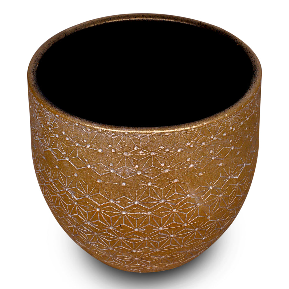 AMBERG GOLD CERAMIC POT - حوض سيراميك ذهبي