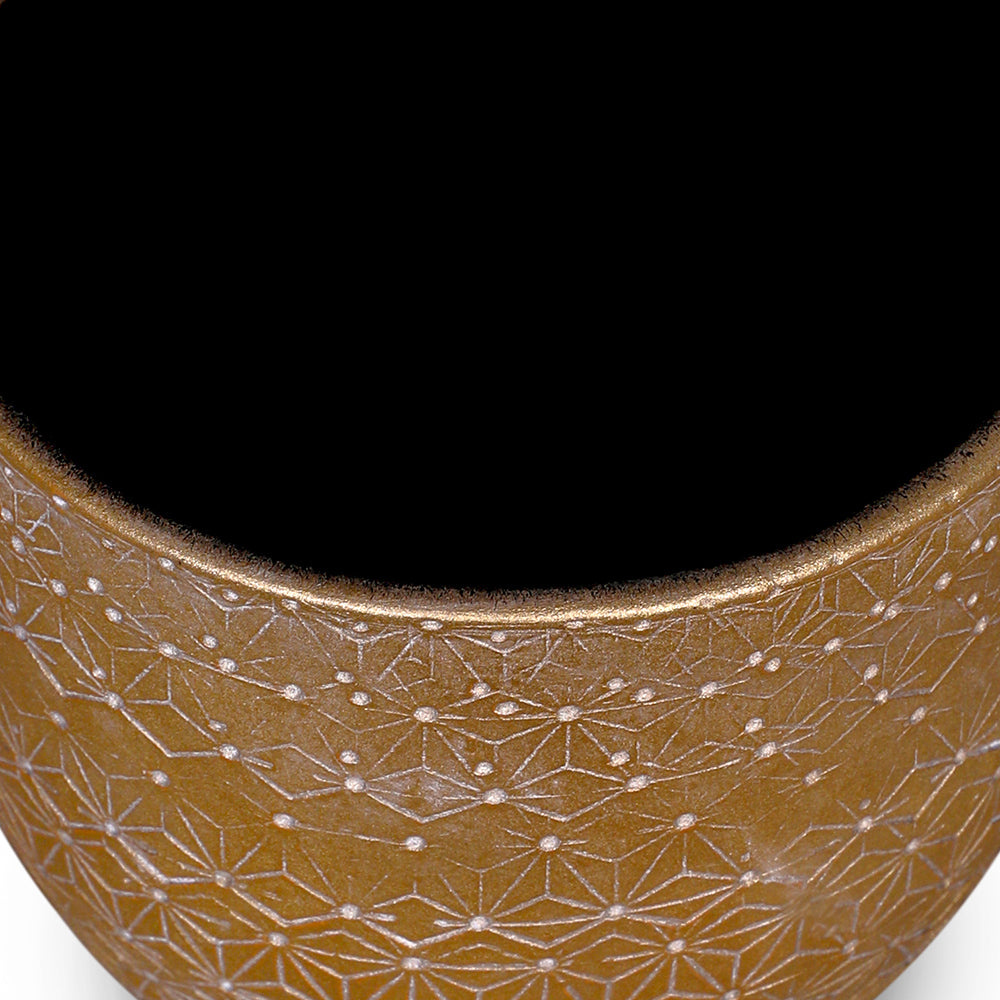 AMBERG GOLD CERAMIC POT - حوض سيراميك ذهبي