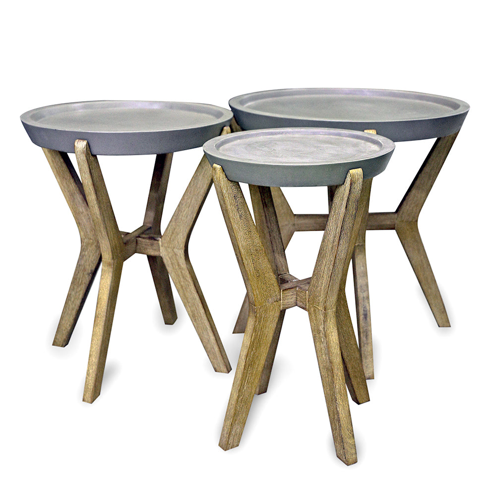 DAROCA NATURAL CONCRETE-DARK BROWN TABLE