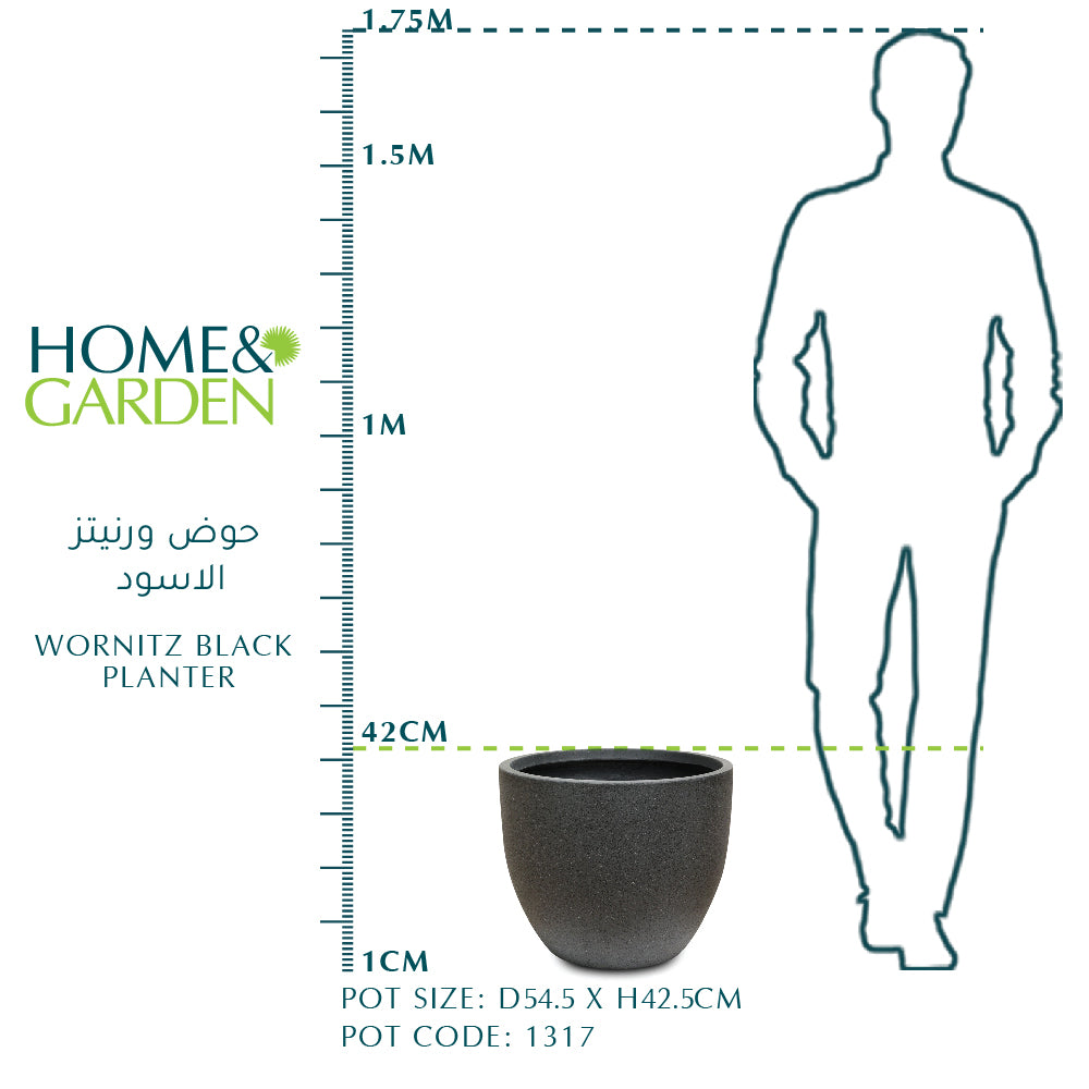 WORNITZ BLACK PLANTER 54 سم - حوض ورنيتز الاسود 