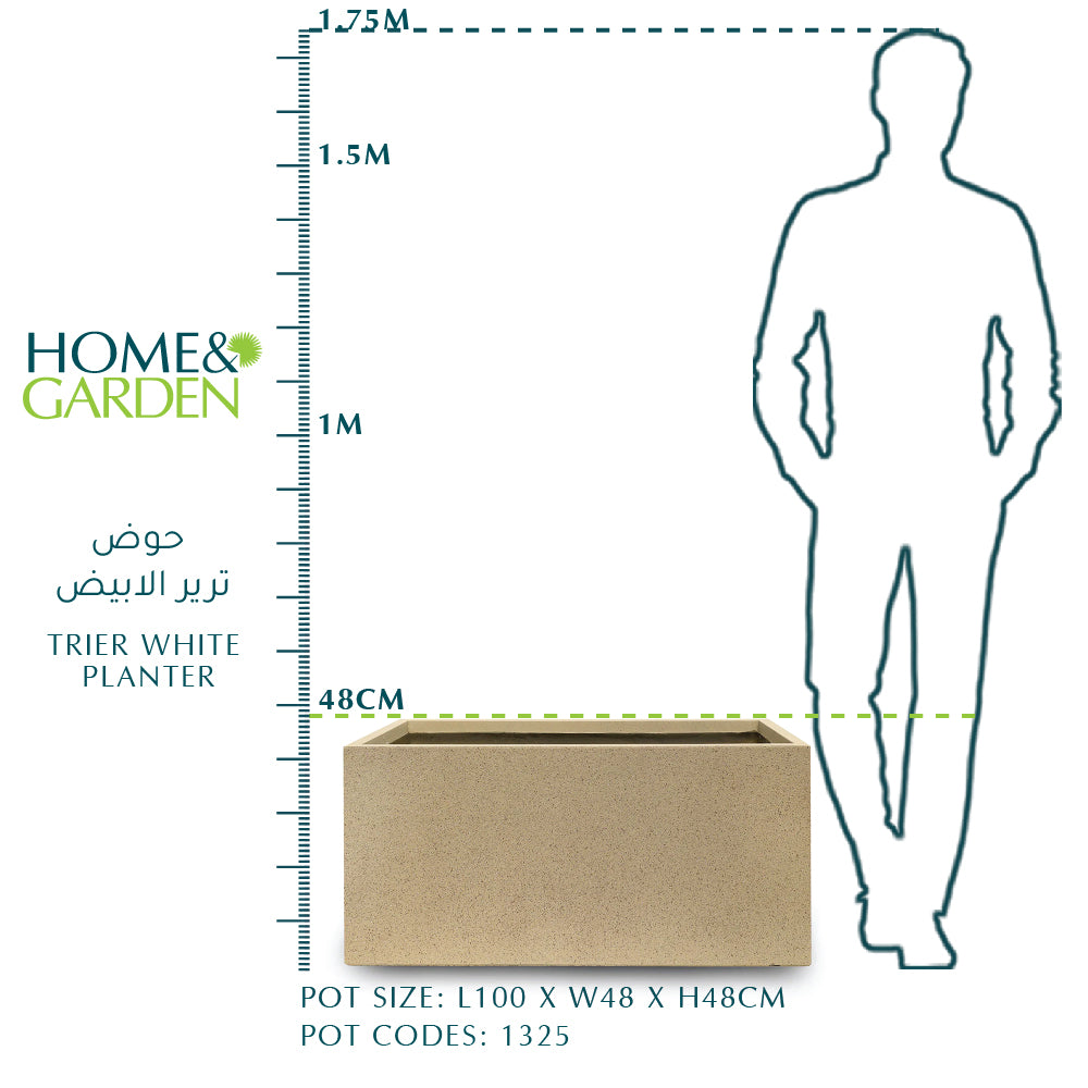 TRIER WHITE PLANTER 100 CM - حوض ترير الابيض 100 سم