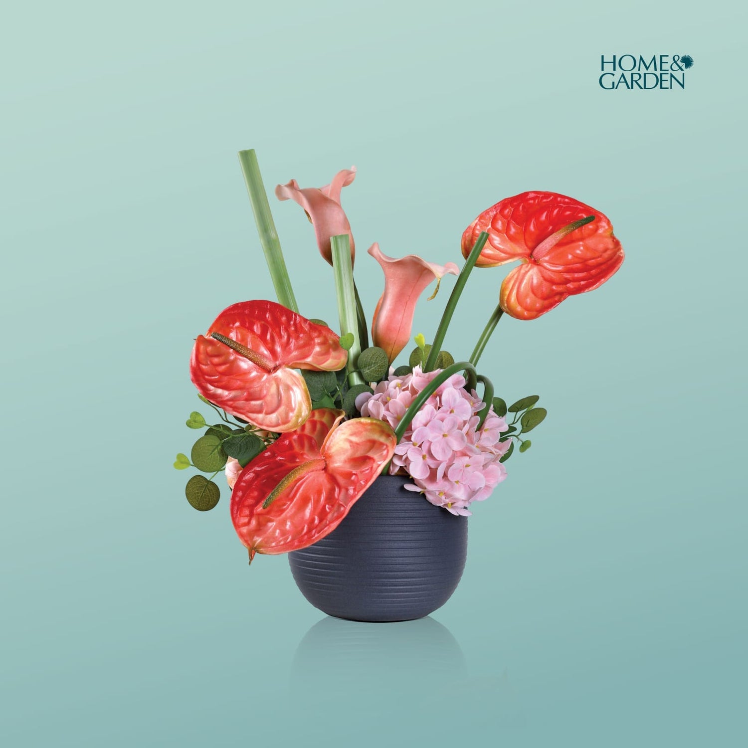 ARTIFICIAL CORAL ANTHURIUM POT