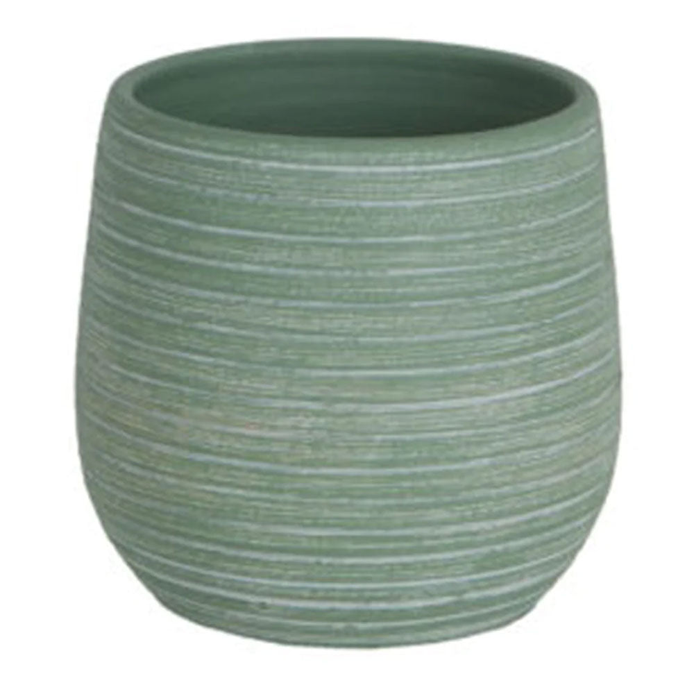 ARLES GREEN STONEWARE POT D24CM - حوض خزف أخضر من أرليس