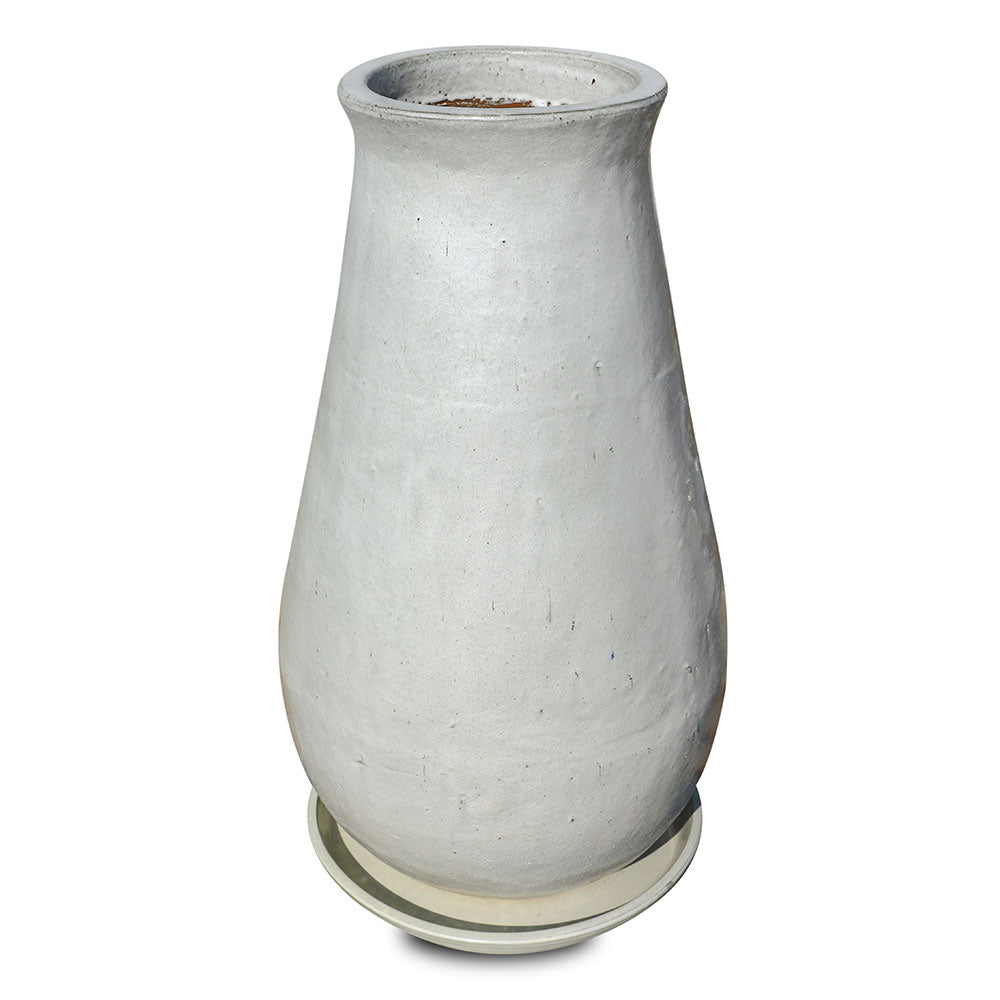 KAMPEN WHITE CERAMIC BOTTLE PLANTER