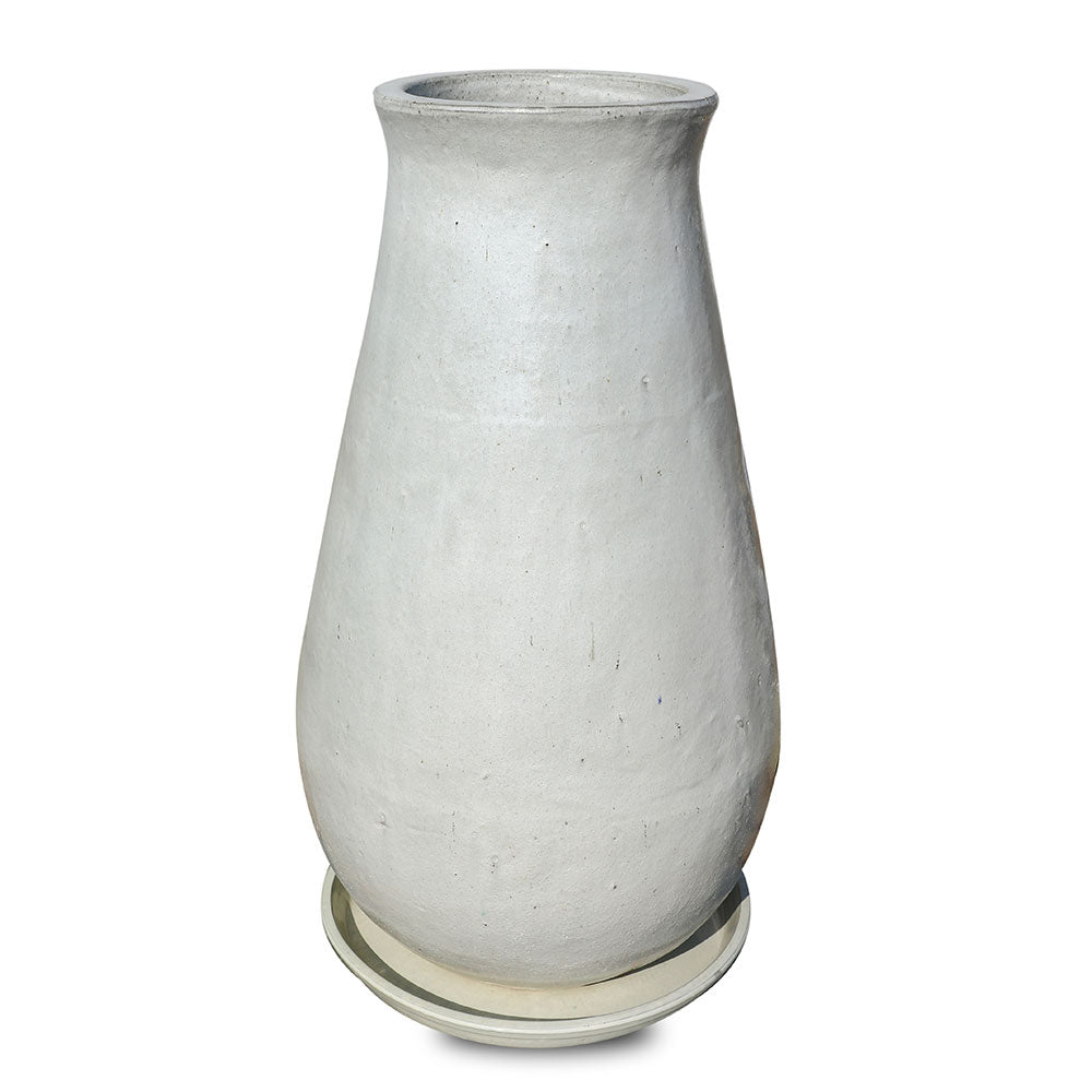 KAMPEN WHITE CERAMIC BOTTLE PLANTER