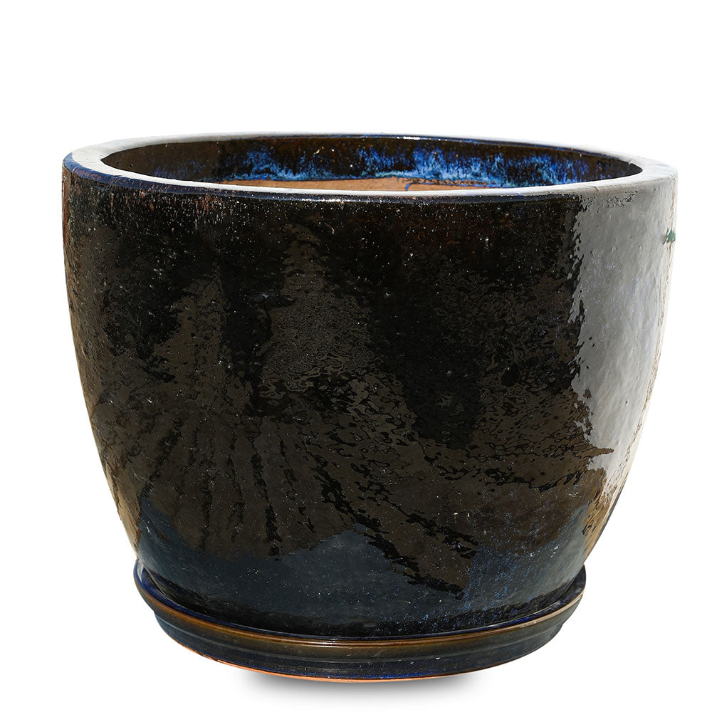 HOUTEN NAVY BLUE CERAMIC PLANTER