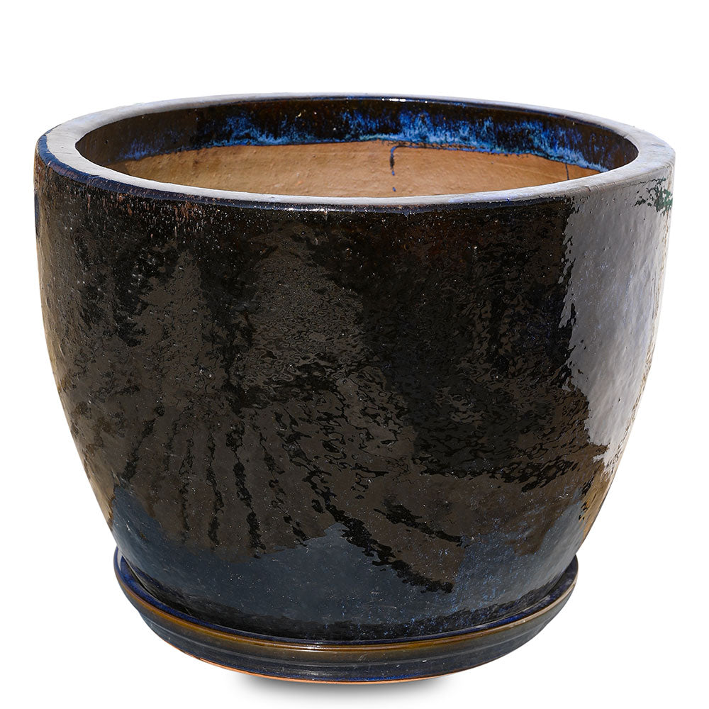 HOUTEN NAVY BLUE CERAMIC PLANTER