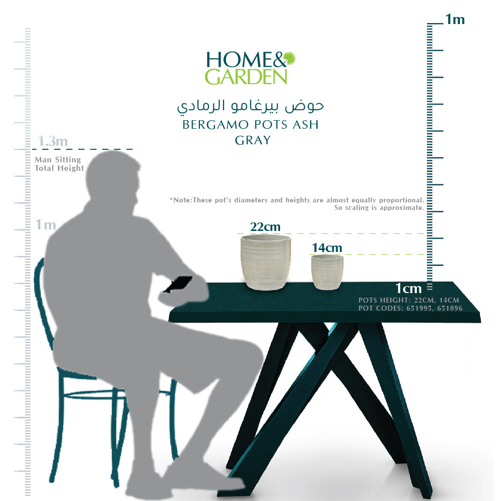 وعاء بيرغامو ASH GRAY - حوض بيرغامو الرائع 