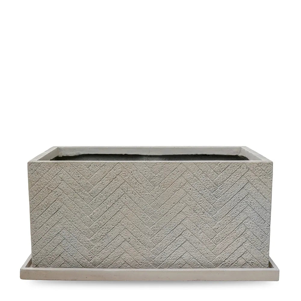 SCHIN BEIGE RECTANGULAR POT L 79 CM