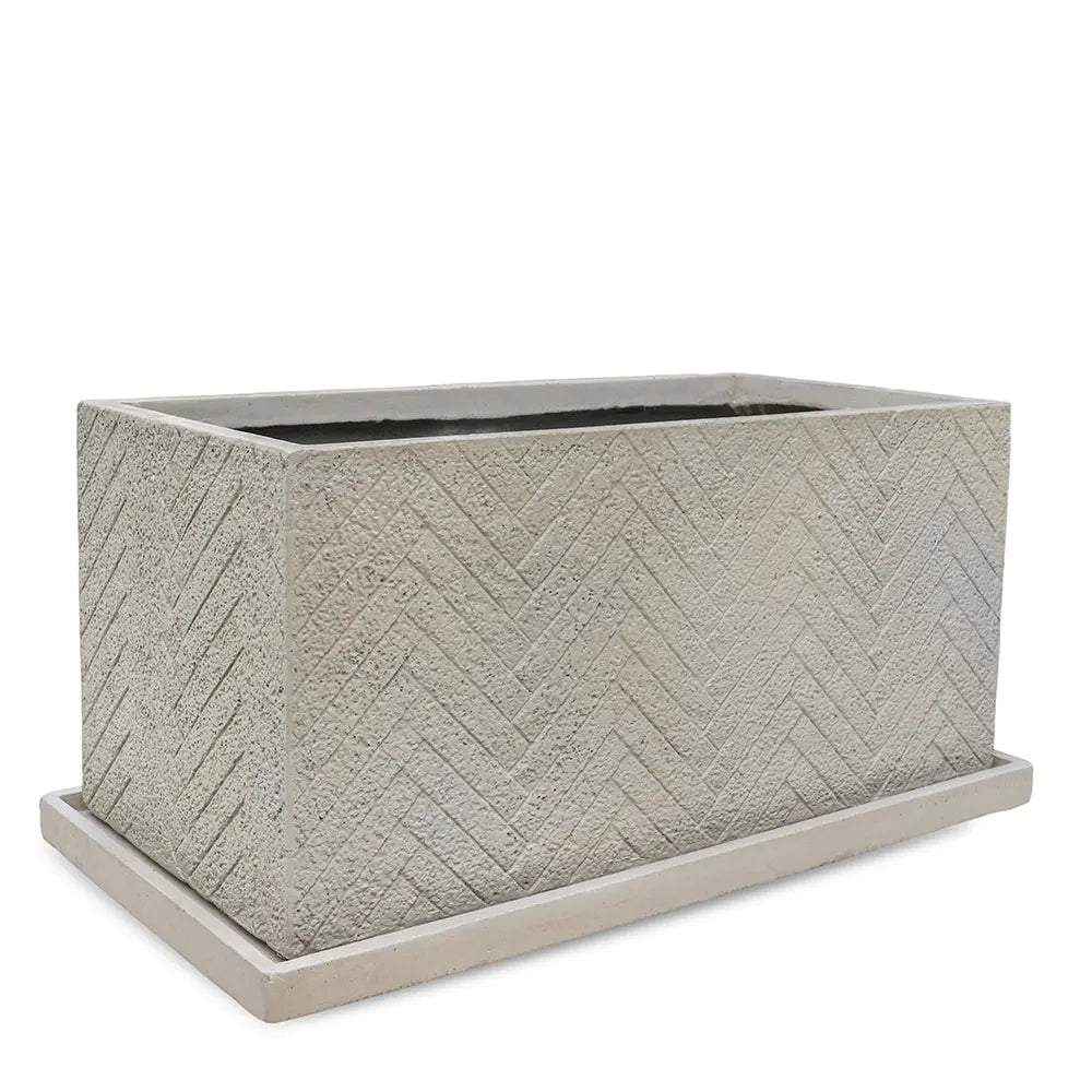 SCHIN BEIGE RECTANGULAR POT L 79 CM