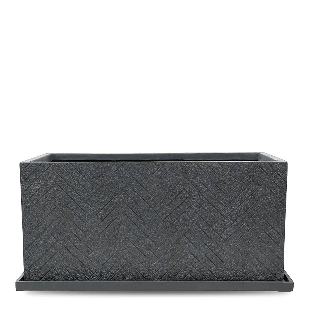 SCHIN BLACK RECTANGULAR POT L 99 CM