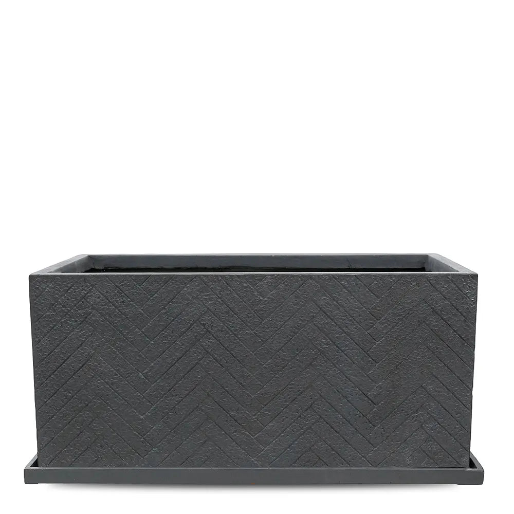 SCHIN BLACK RECTANGULAR POT L 79 CM