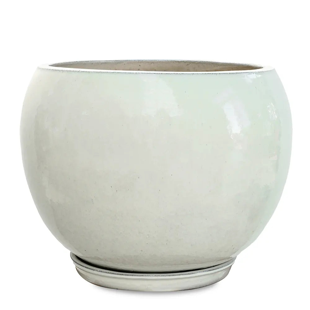GRANDBERG WHITE CERAMIC PLANTER D56CM