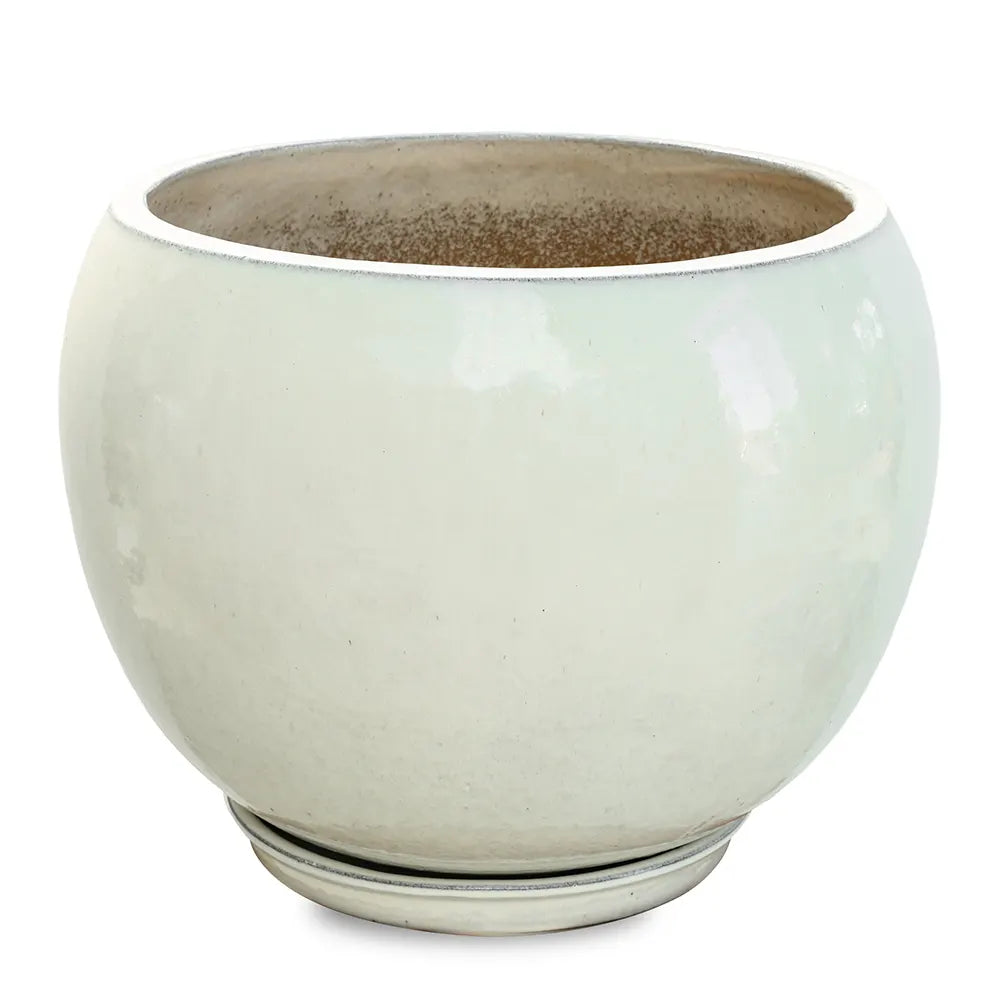 GRANDBERG WHITE CERAMIC PLANTER D56CM