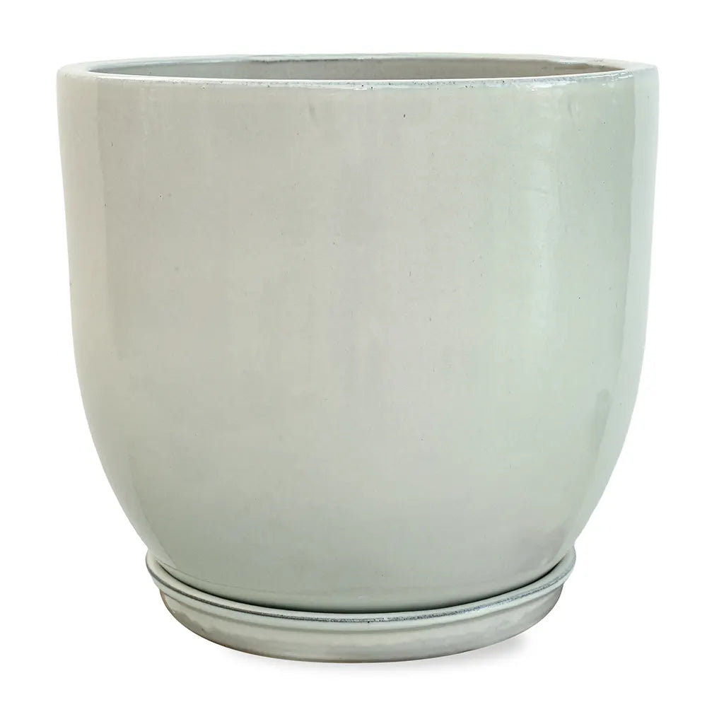 FARIA WHITE CERAMIC PLANTER D48CM