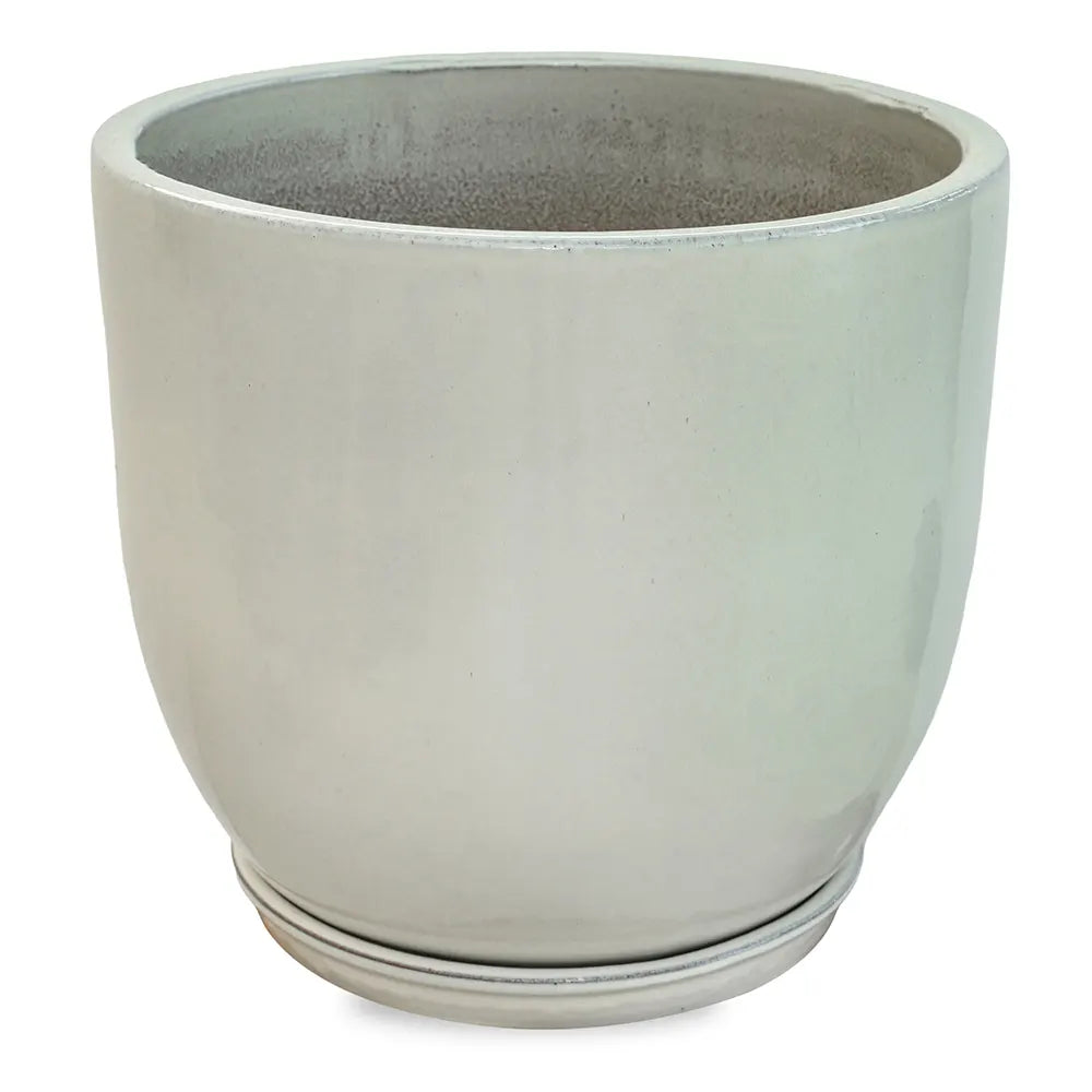 FARIA WHITE CERAMIC PLANTER D48CM