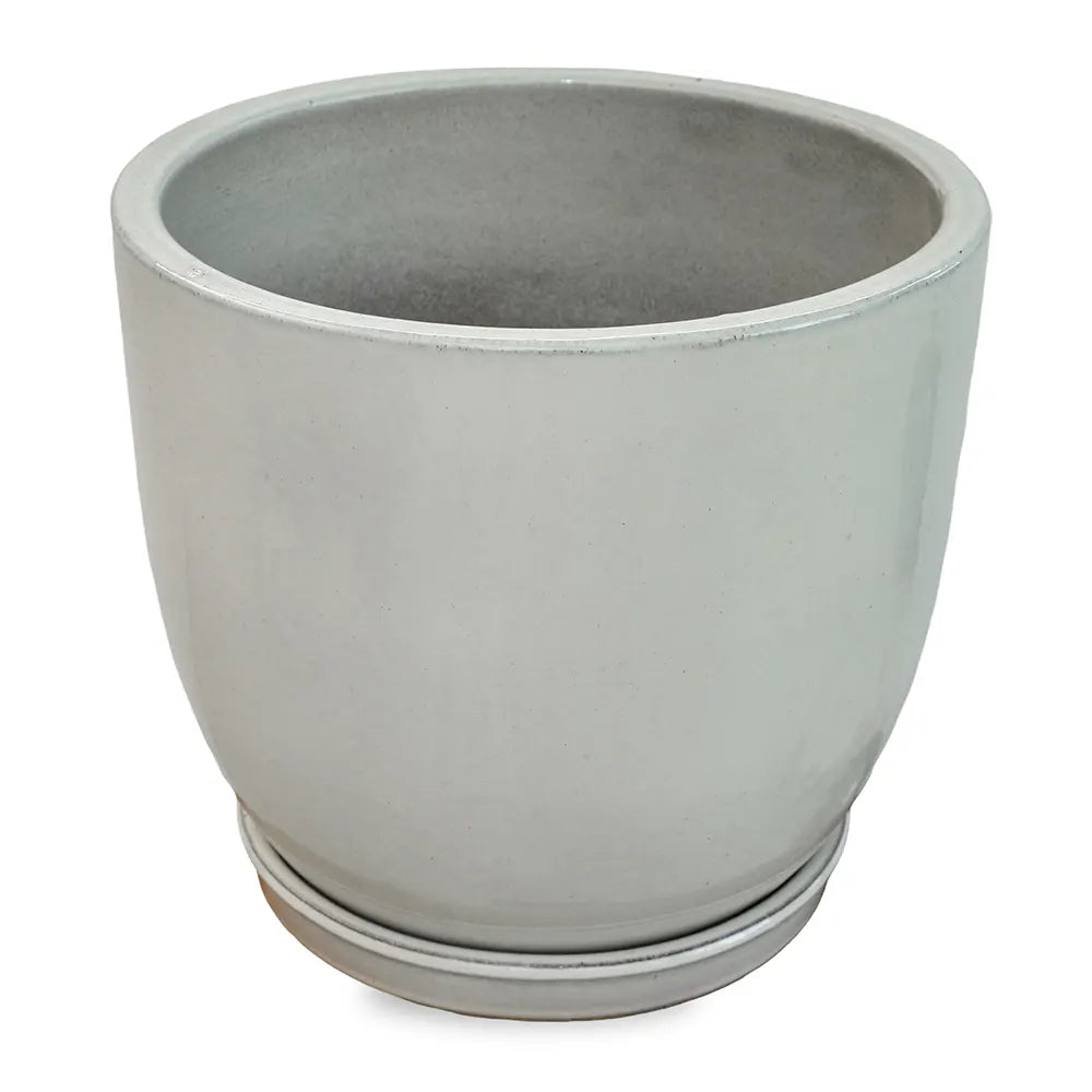 FARIA WHITE CERAMIC PLANTER D38CM