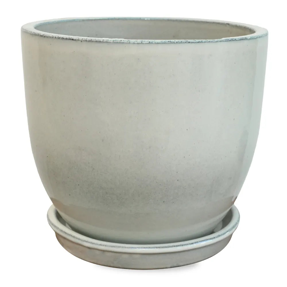 FARIA WHITE CERAMIC PLANTER D30CM