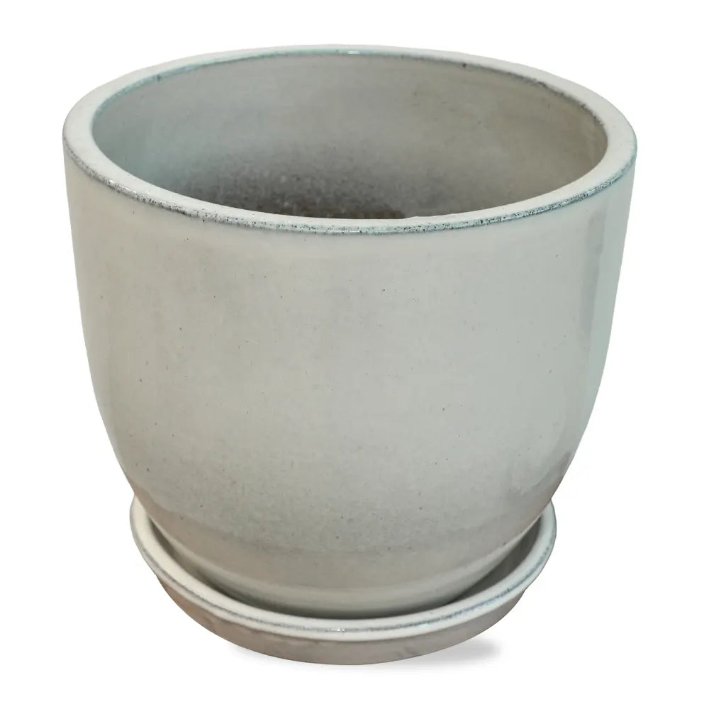 FARIA WHITE CERAMIC PLANTER D30CM