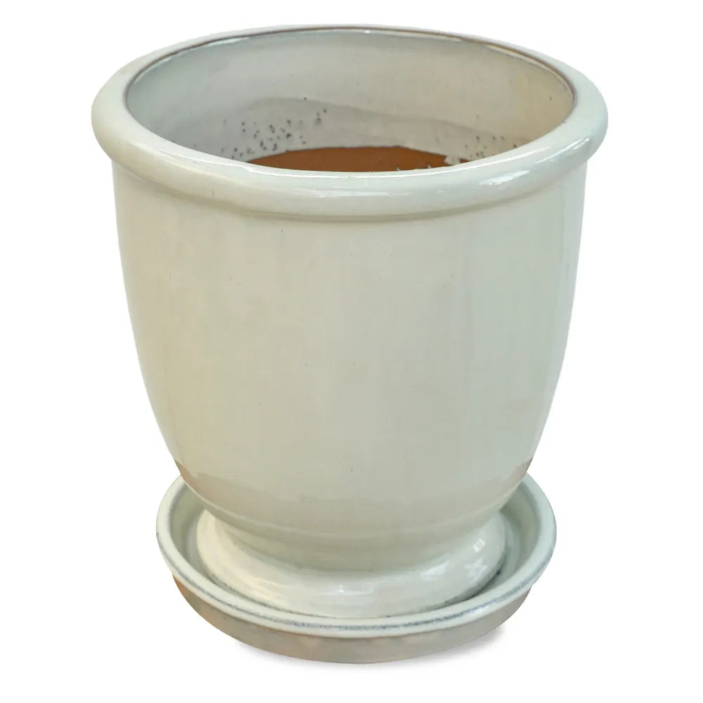 GREDING CREAM CERAMIC POT D 28 CMS