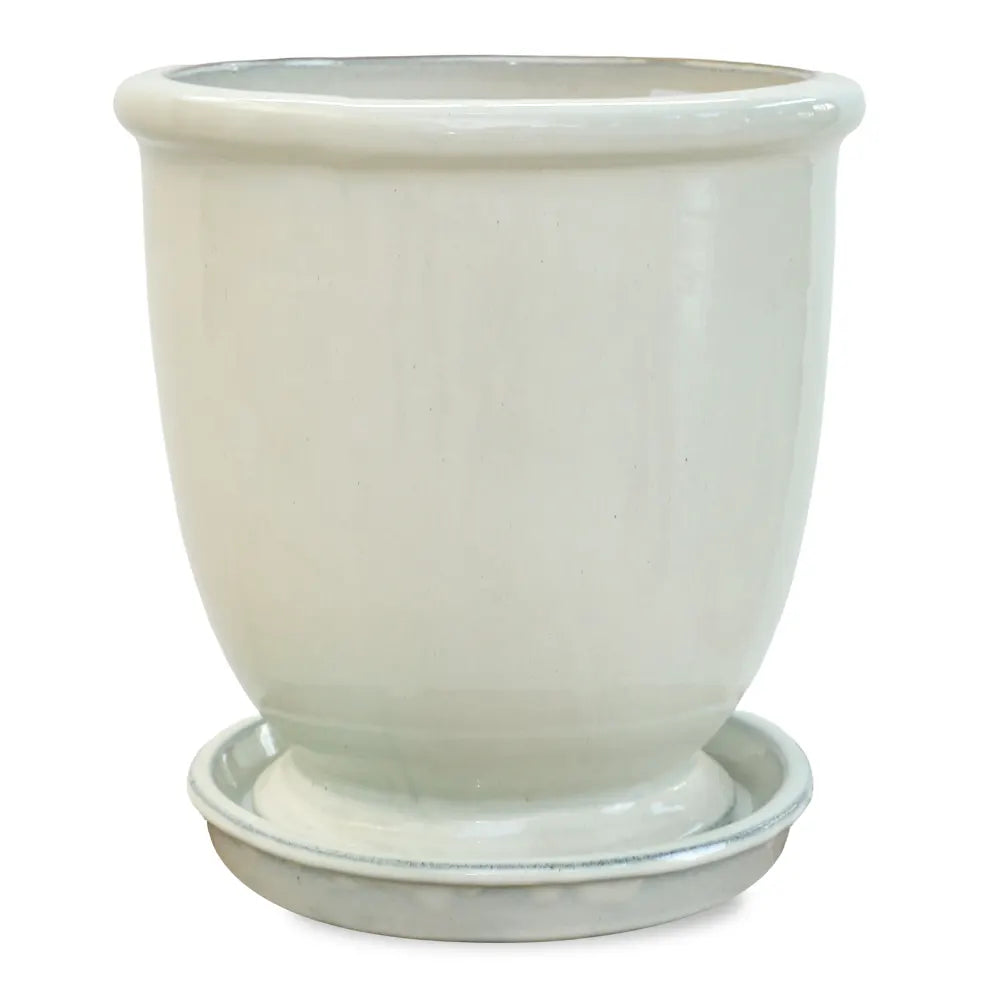 GREDING CREAM CERAMIC POT D 28 CMS