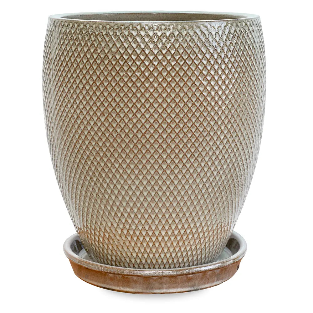 BAHIA BROWN CERAMIC PLANTER H34CM
