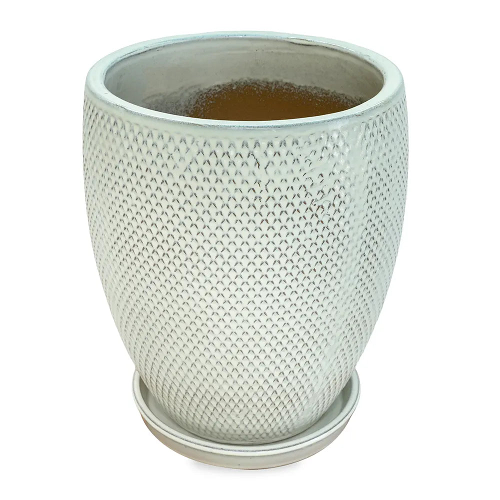 BAHIA CREAM CERAMIC PLANTER H44CM