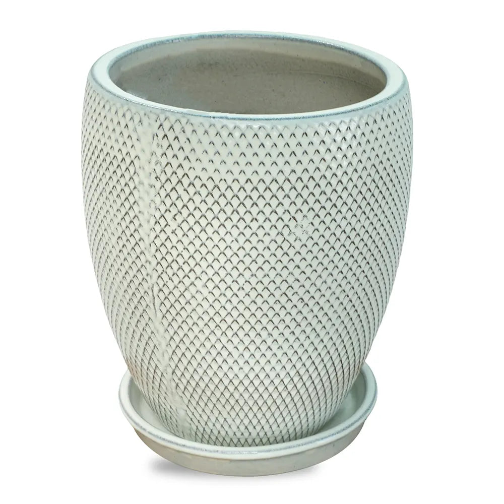 BAHIA CREAM CERAMIC PLANTER H34CM