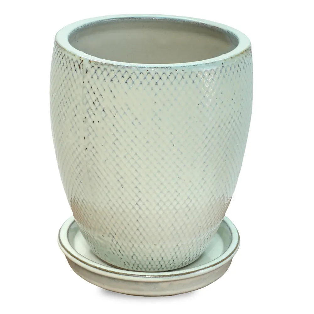 BAHIA CREAM CERAMIC PLANTER H26CM