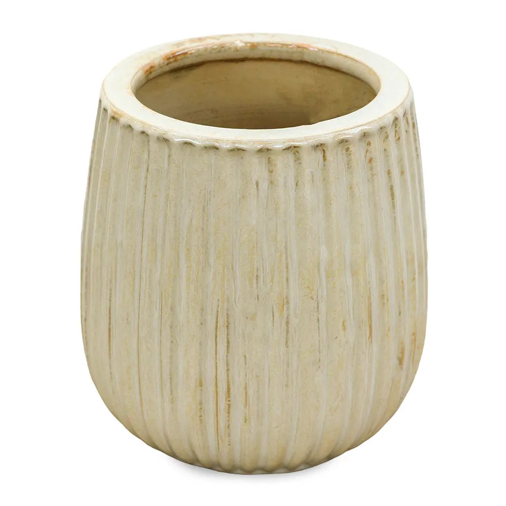 PICOS BEIGE CERAMIC POT D16 CM
