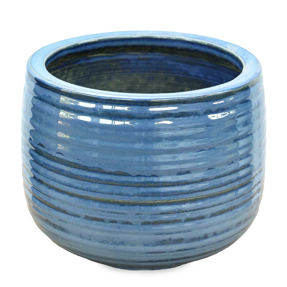 WANDERLEY BLUE CERAMIC POT D22 CM