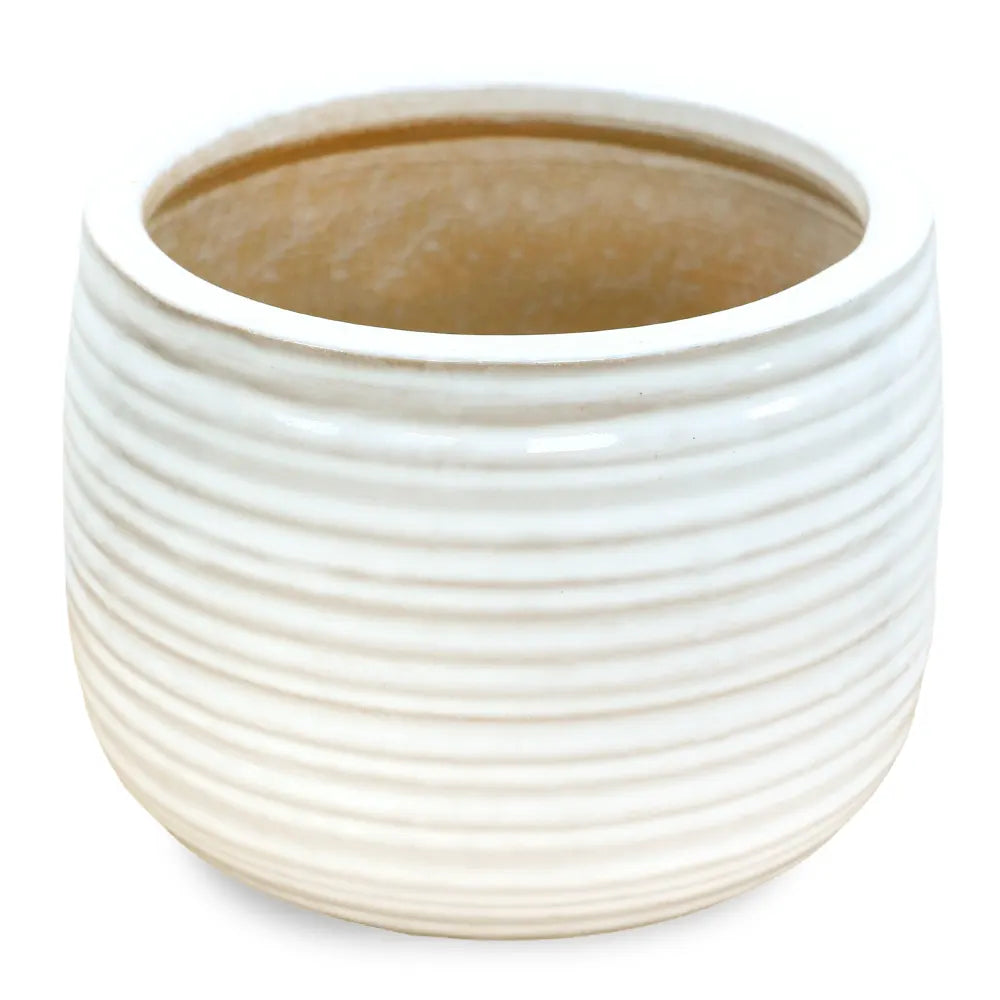 WANDERLEY WHITE CERAMIC POT D22 CM