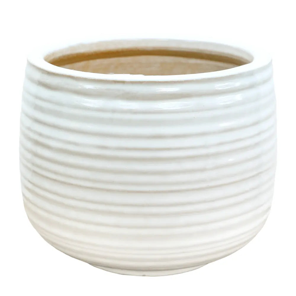 WANDERLEY WHITE CERAMIC POT D22 CM