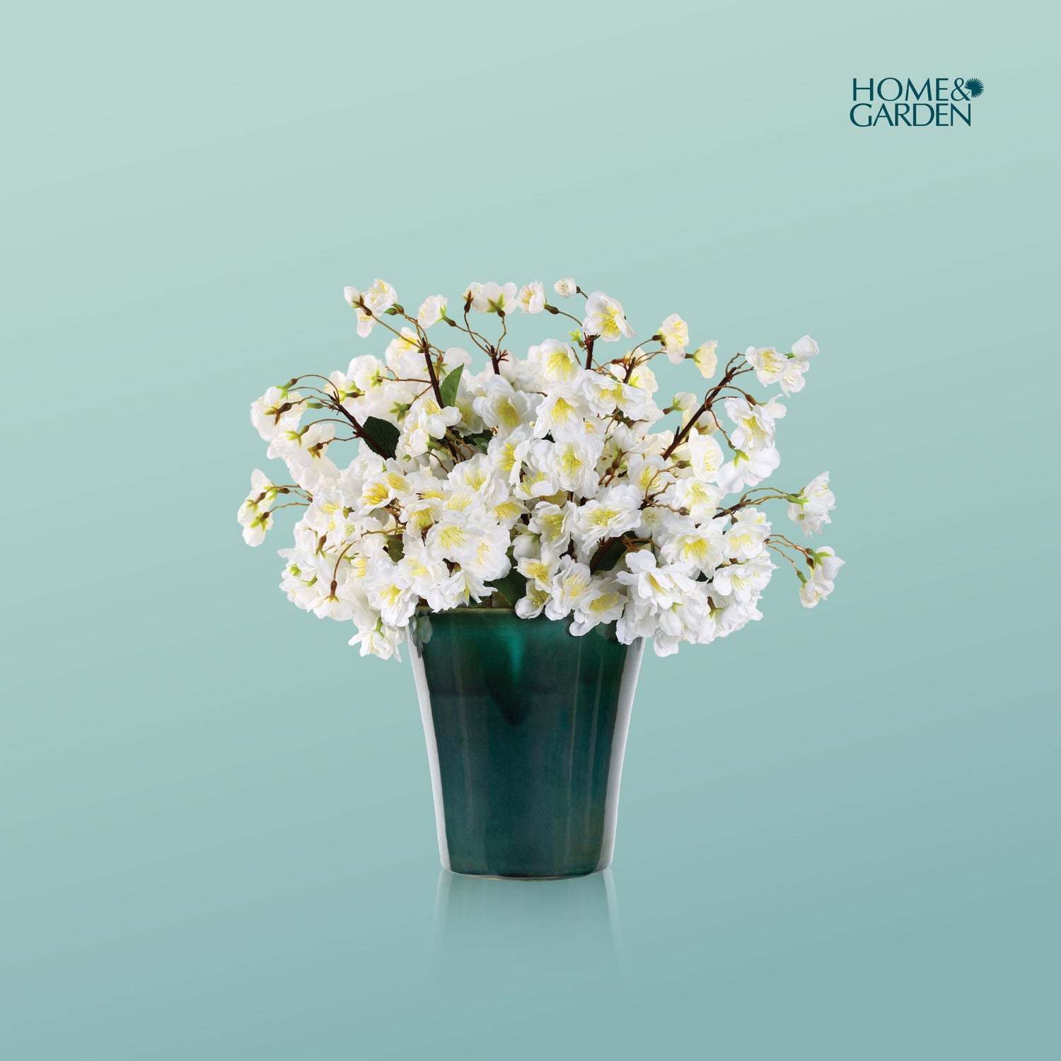 ARTIFICIAL WHITE BLOSSOM POT