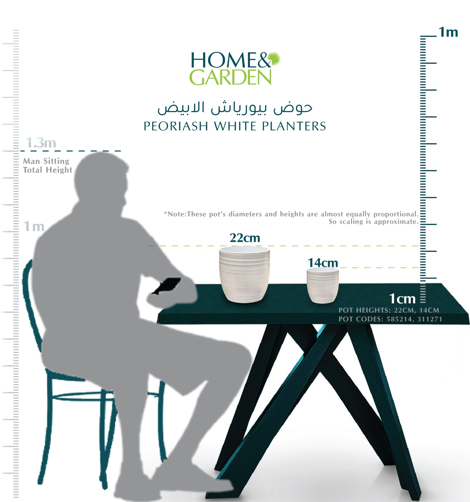 PEORIASH WHITE PLANTER - حوض بيورياش الأبيض