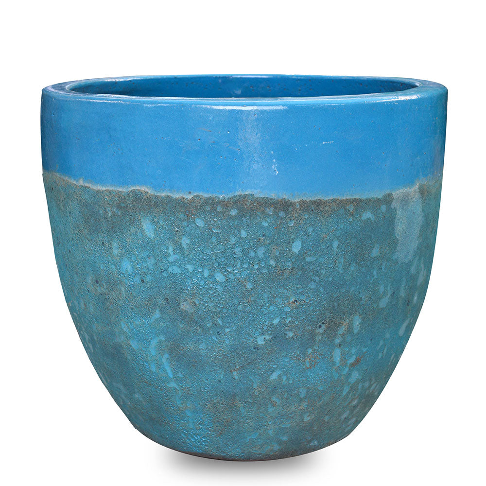 ALTEROSA IRONSTONE AQUA BLUE PLANTER D71cm - حوض ألتروسا