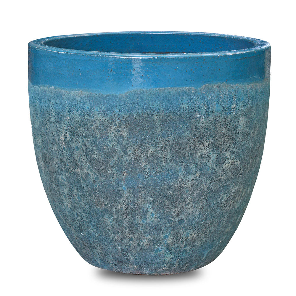 ALTEROSA IRONSTONE AQUA BLUE PLANTER D56cm - حوض ألتروسا