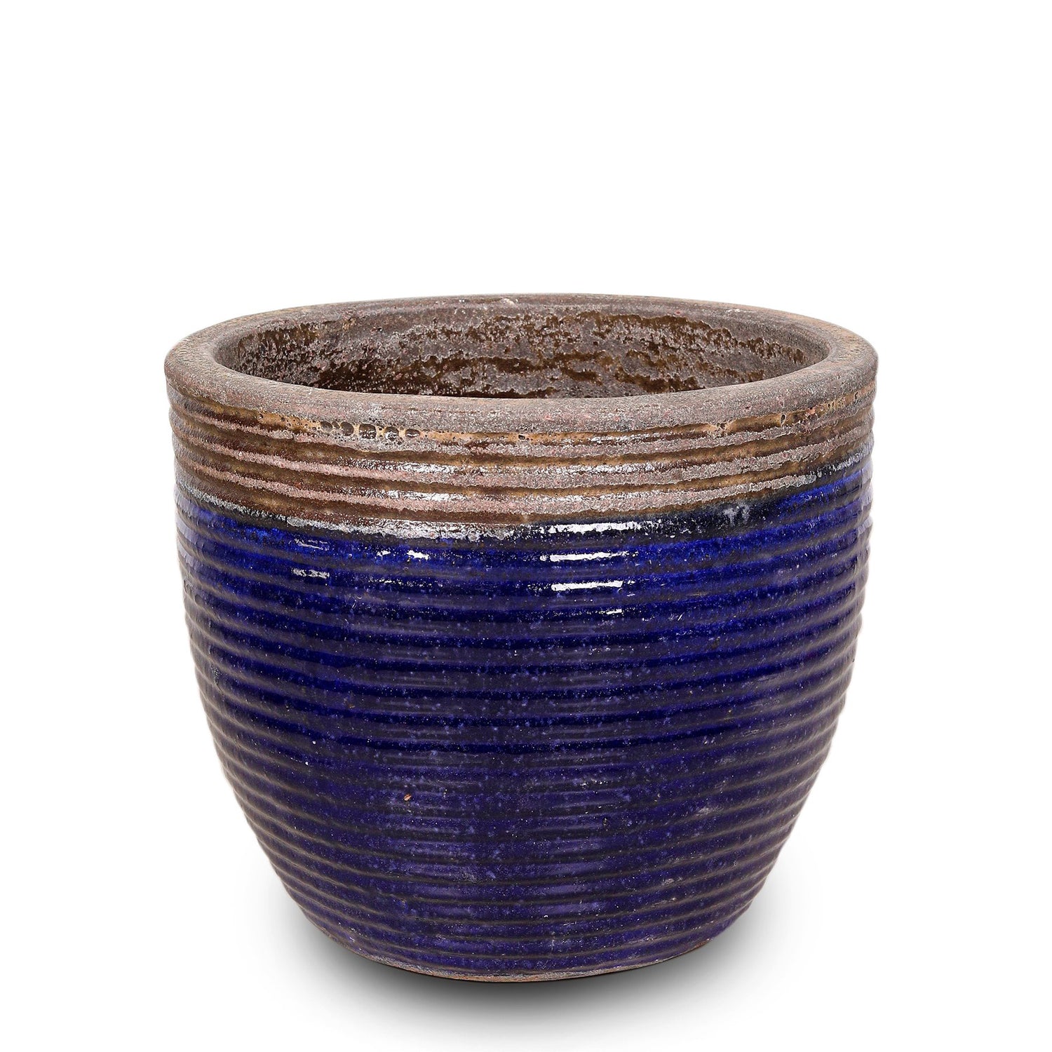 FRANCA BROWN-BLUE PLANTER D46cm - خزان فرانكا 