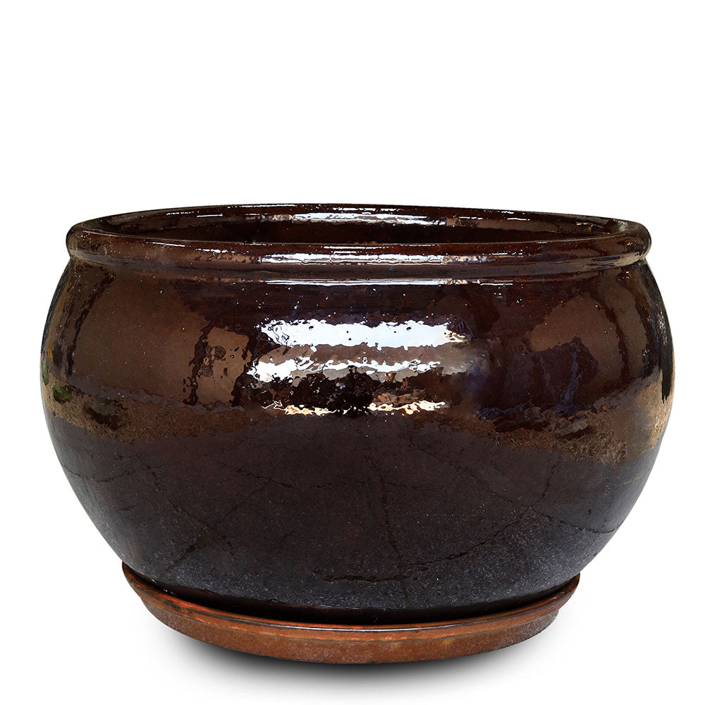 SONORA CHOCOLATE-BROWN PLANTER D67CM - حوض سونورا