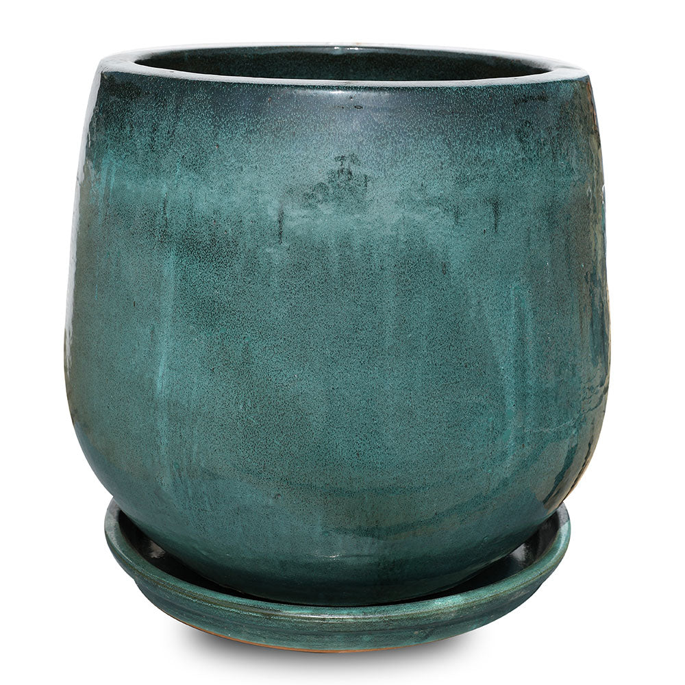 HUISSEN MISTY GREEN CERAMIC POT